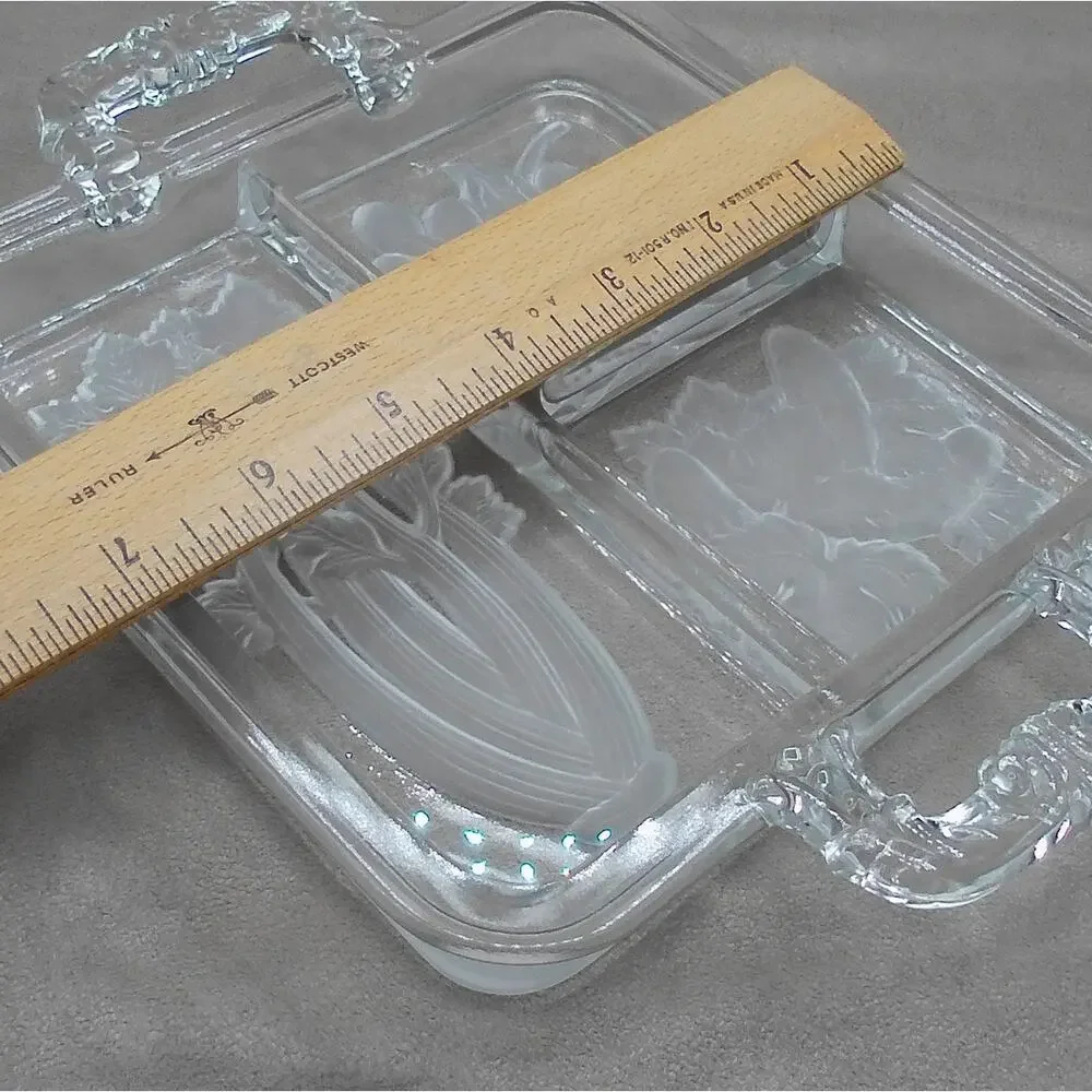 Imperial Glass Ohio 3 Part Relish Intaglio 9